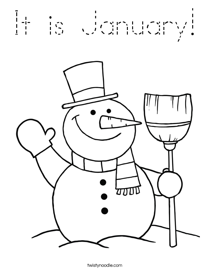 It is January! Coloring Page