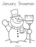 January  Snowman Coloring Page