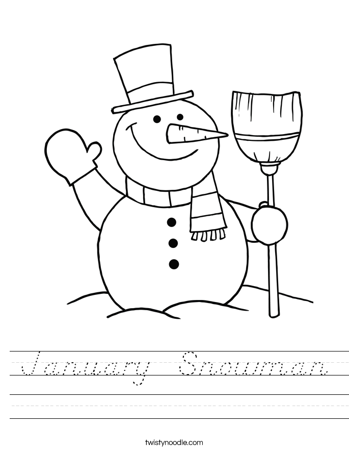 January  Snowman Worksheet