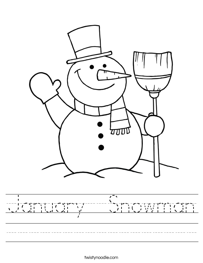 January  Snowman Worksheet