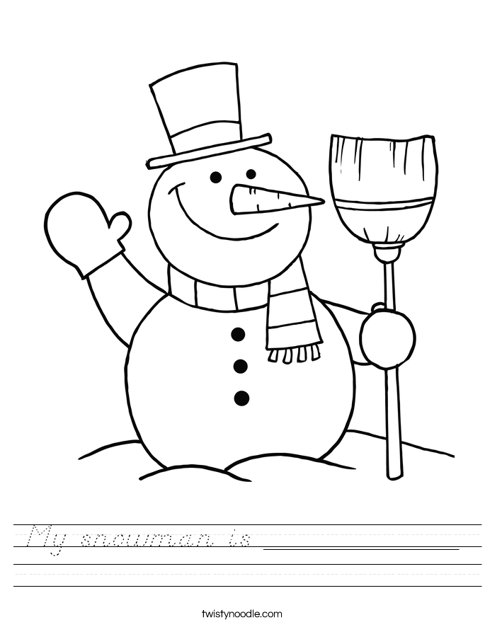 My snowman is ____________ Worksheet