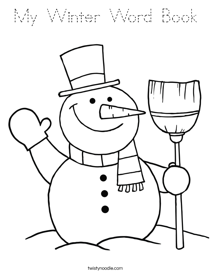 My Winter Word Book Coloring Page