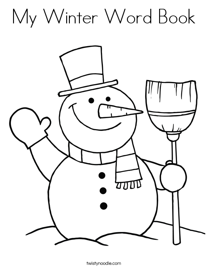 My Winter Word Book Coloring Page