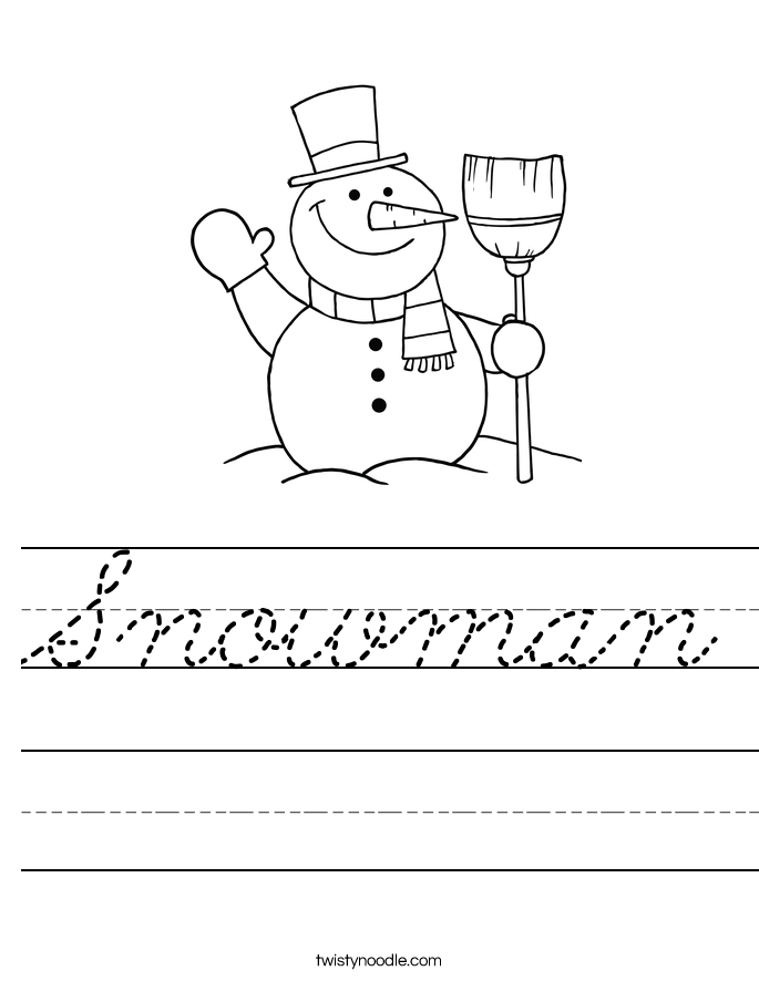 Snowman Worksheet