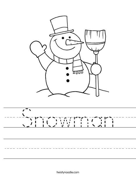 Snowman Worksheet Twisty Noodle Snowman Worksheet Twisty Noodle