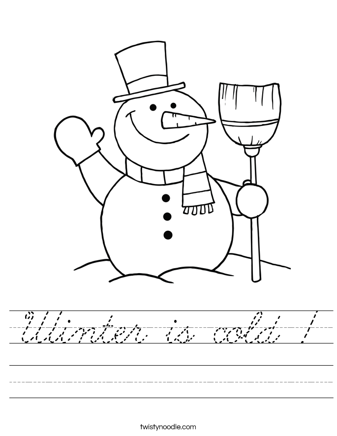 Winter is cold ! Worksheet