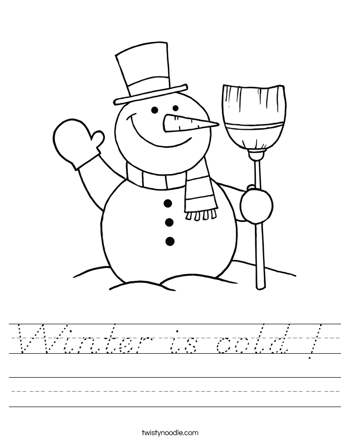 Winter is cold ! Worksheet