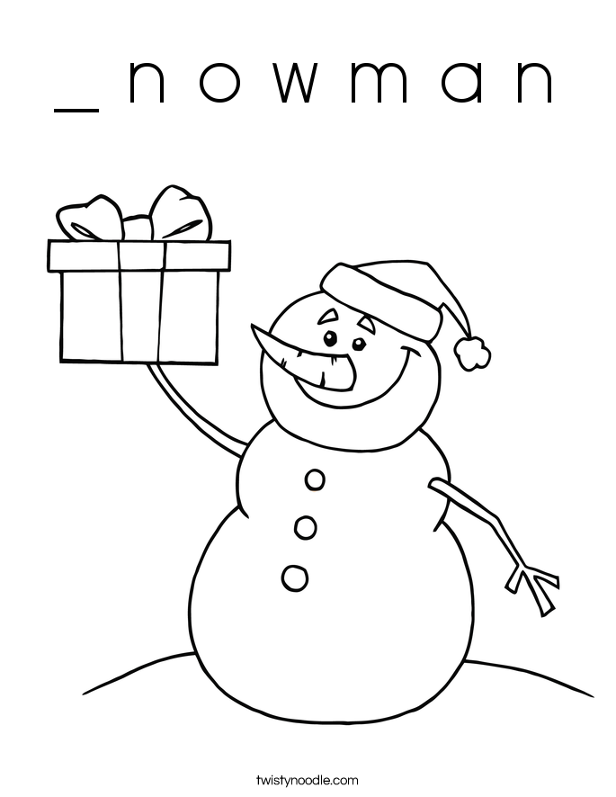 _ n o w m a n Coloring Page