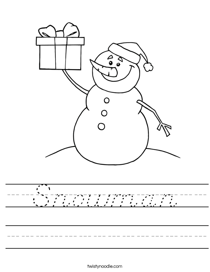 Snowman Worksheet