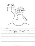 Snowman Worksheet