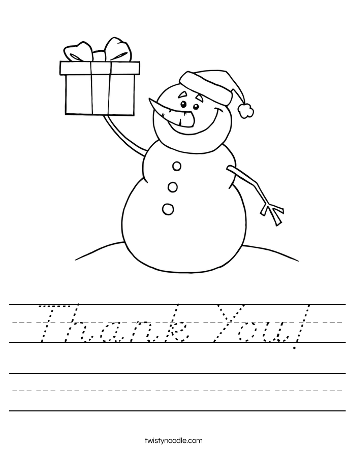 Thank You! Worksheet