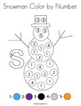 Snowman Color by Number Coloring Page