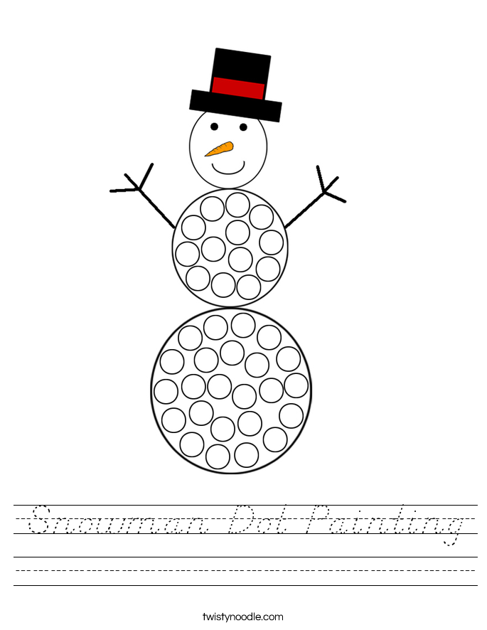 Snowman Dot Painting Worksheet