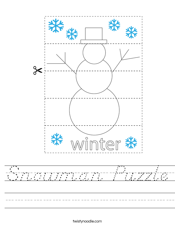 Snowman Puzzle Worksheet
