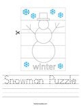 Snowman Puzzle Worksheet