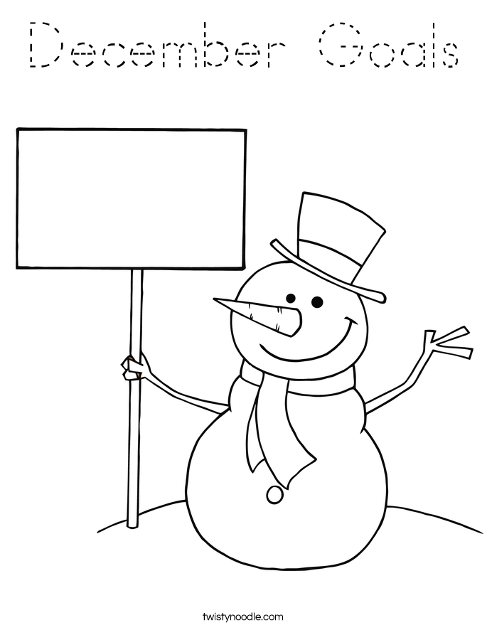 December Goals Coloring Page