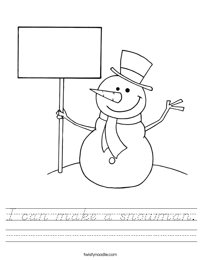 I can make a snowman. Worksheet