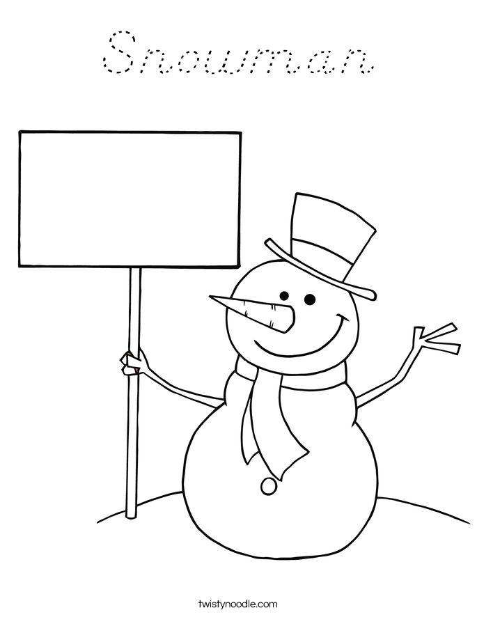 Snowman Coloring Page