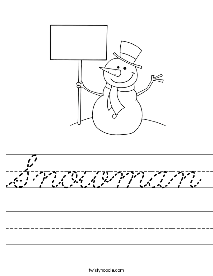 Snowman Worksheet