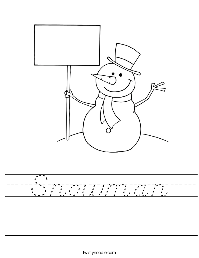Snowman Worksheet