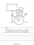 Snowman Worksheet