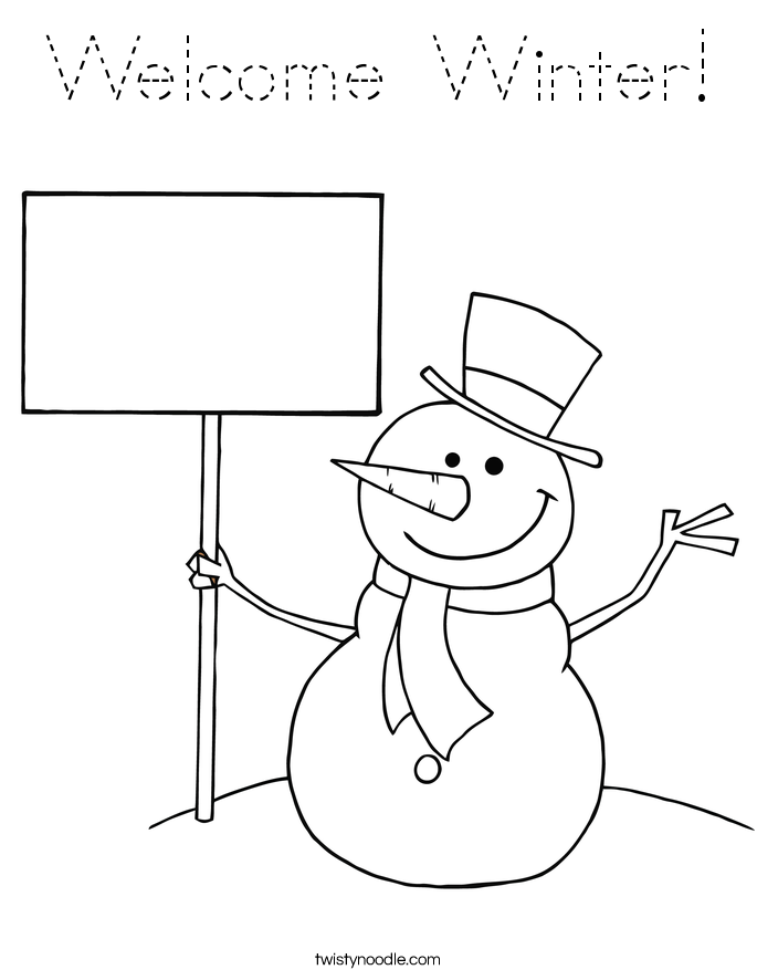 Welcome Winter! Coloring Page