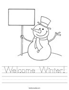 Welcome Winter Handwriting Sheet