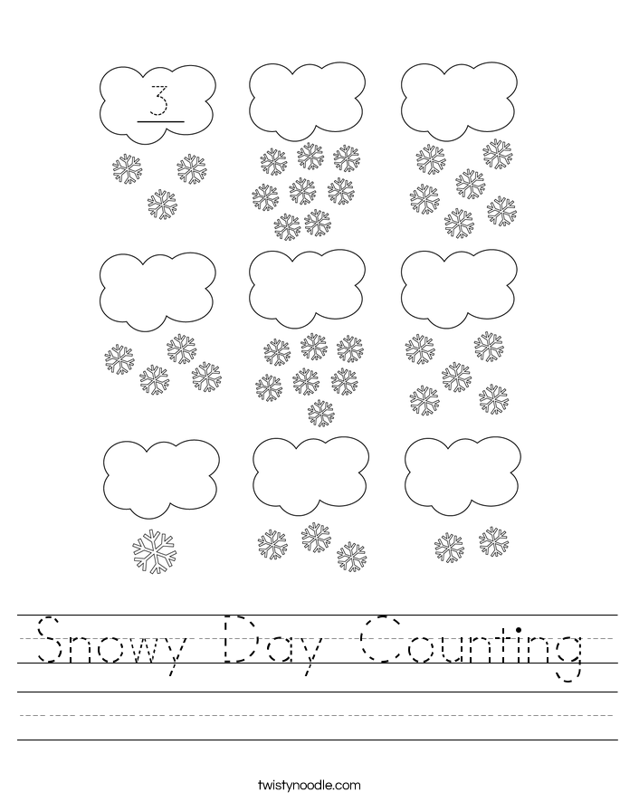 Snowy Day Counting Worksheet