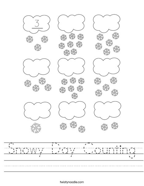 Snowy Day Counting Worksheet