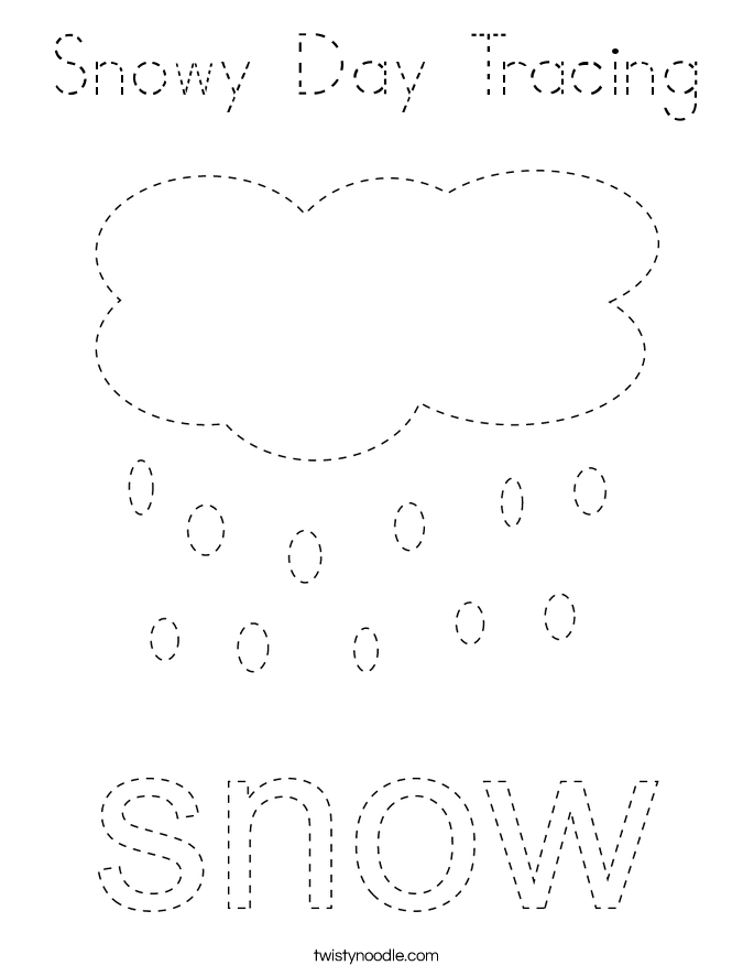 Snowy Day Tracing Coloring Page