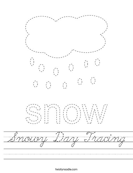 Snowy Day Tracing Worksheet