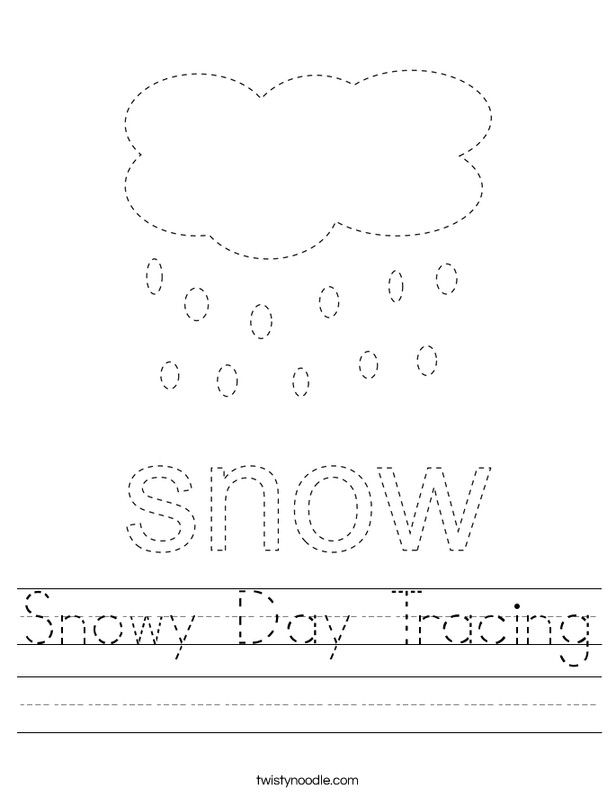 Snowy Day Tracing Worksheet