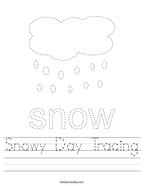 Snowy Day Tracing Handwriting Sheet