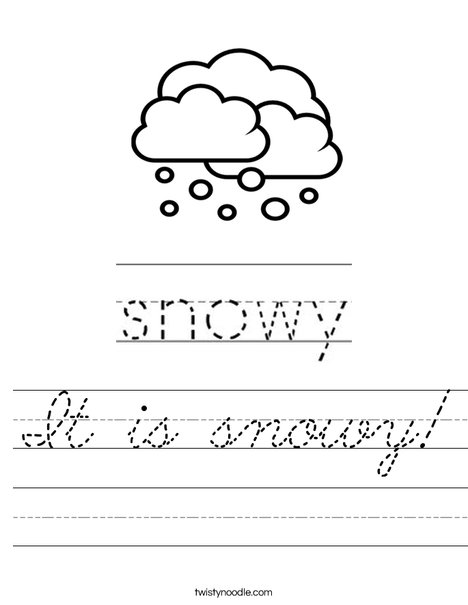 Snowy Worksheet
