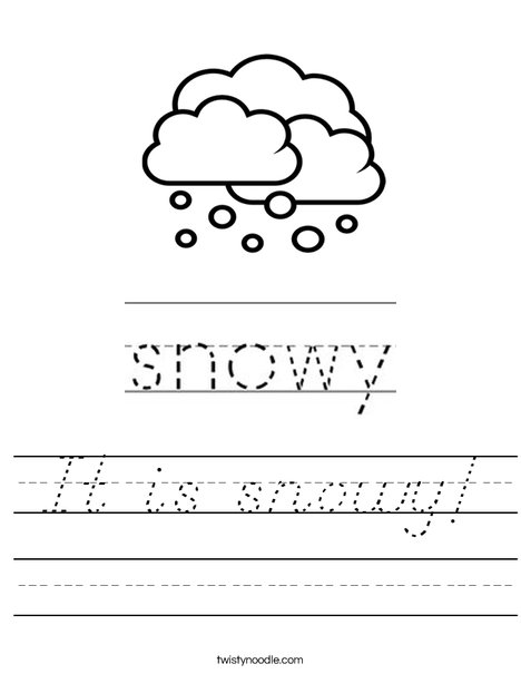 Snowy Worksheet