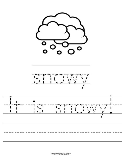 It Is Snowy Worksheet - Twisty Noodle