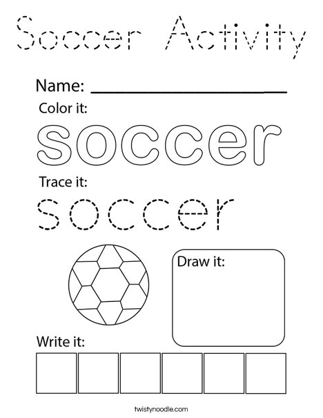 Soccer Activity. Coloring Page