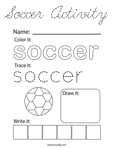 Soccer Activity. Coloring Page