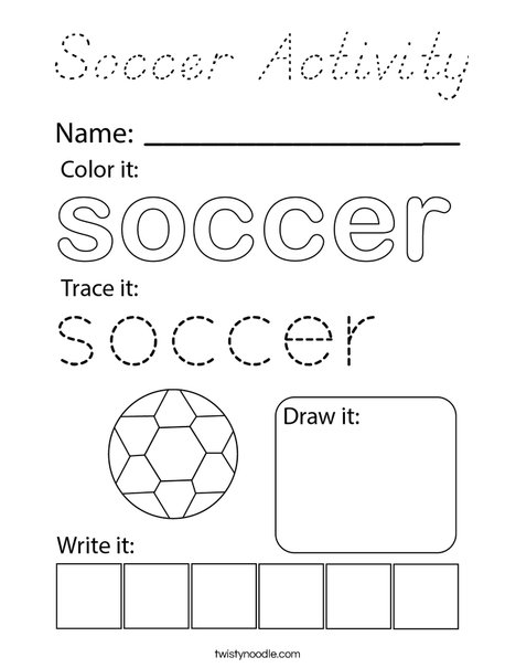 Soccer Activity. Coloring Page