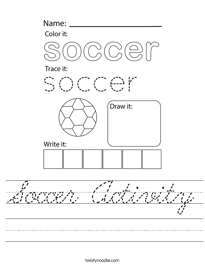 Soccer Activity Worksheet