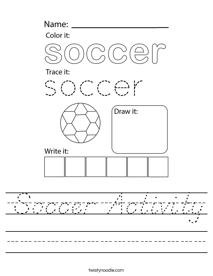 Soccer Activity Worksheet
