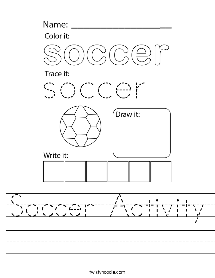 Soccer Activity Worksheet