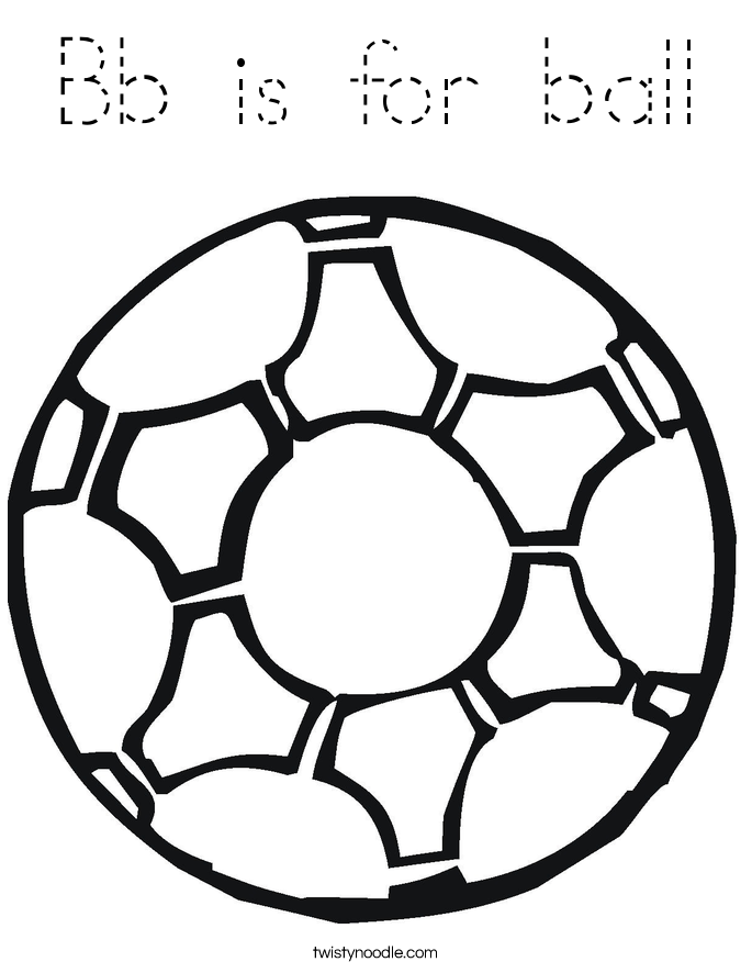 Bb is for ball Coloring Page