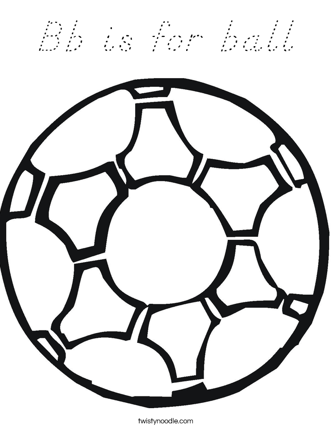 Bb is for ball Coloring Page