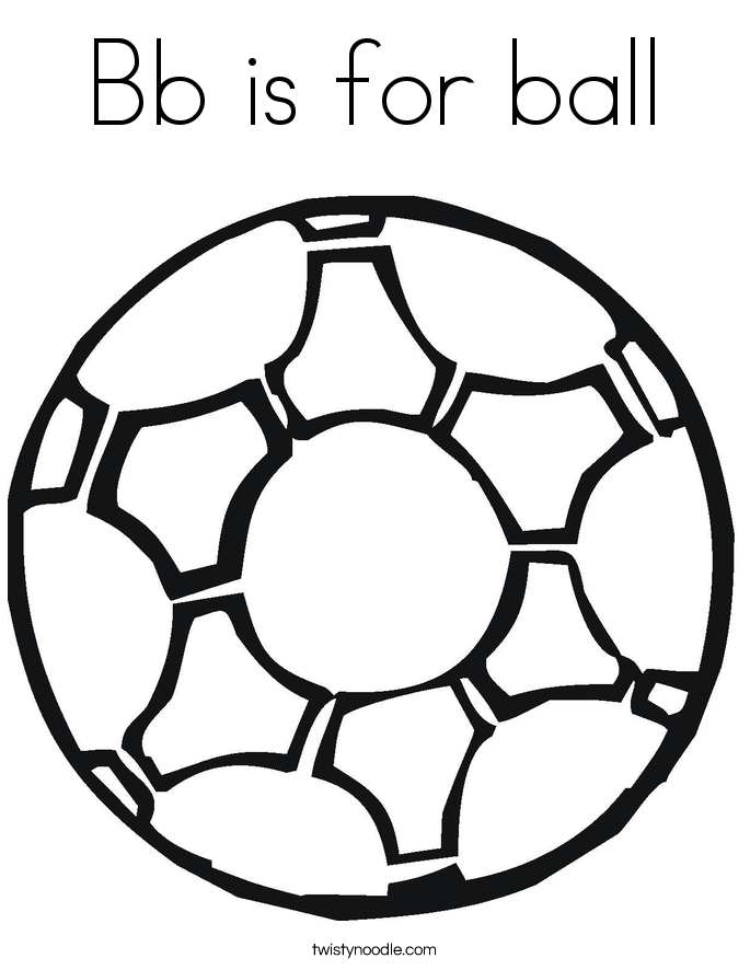 Bb is for ball Coloring Page