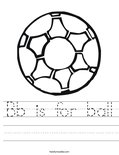 Bb is for ball Worksheet