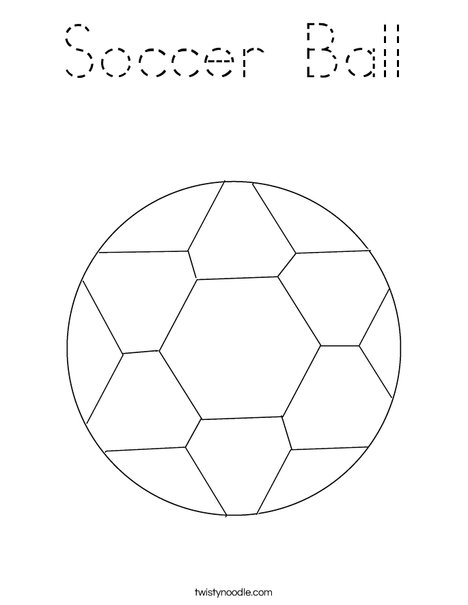 Soccer Ball Coloring Page - Tracing - Twisty Noodle