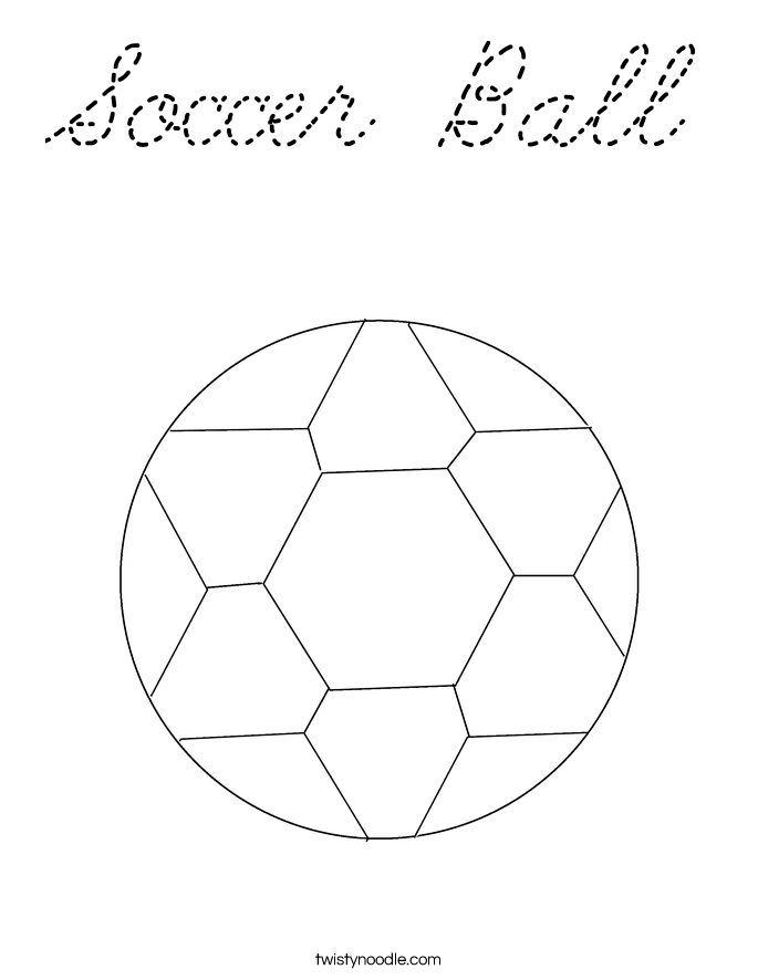 Download Soccer Ball Coloring Page - Cursive - Twisty Noodle