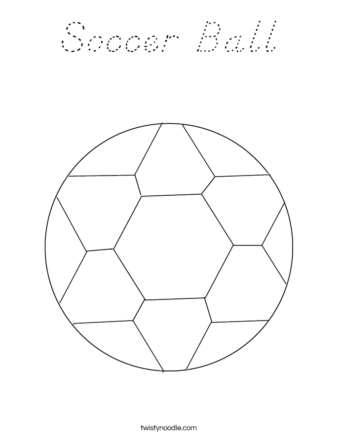 Soccer Ball Coloring Page - D'Nealian - Twisty Noodle