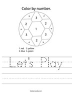soccer terms worksheet Let's Play Handwriting Sheet